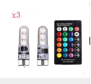 Excellent T10 width lamp silica gel 5050-6SMD car LED colorful RGB lights flashing lamp